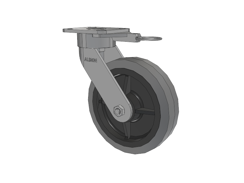 28 Series Maintenance Free Top Plate Swivel Caster with 8 x 2 Grey Tread on Grey Core XS - Performa X-tra Soft Rubber (Flat) - Prevenz Antimicrobial Wheel