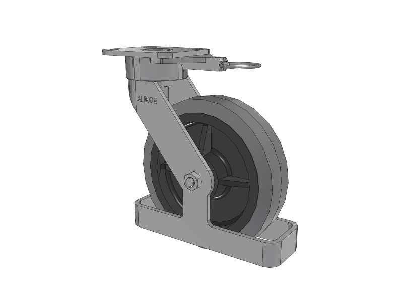 28 Series Maintenance Free Top Plate Swivel Caster with 8 x 2 Grey Tread on Grey Core XS - Performa X-tra Soft Rubber (Flat) - Prevenz Antimicrobial Wheel
