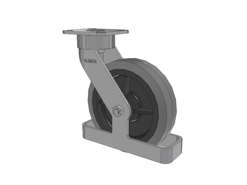 28 Series Maintenance Free Top Plate Swivel Caster with 8 x 2 Grey Tread on Grey Core XS - Performa X-tra Soft Rubber (Flat) - Prevenz Antimicrobial Wheel