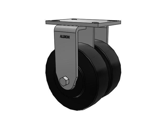 290 Series Top Plate Rigid Black Caster with 8 x 2.5 NX - Trionix High Impact Polymer Wheel