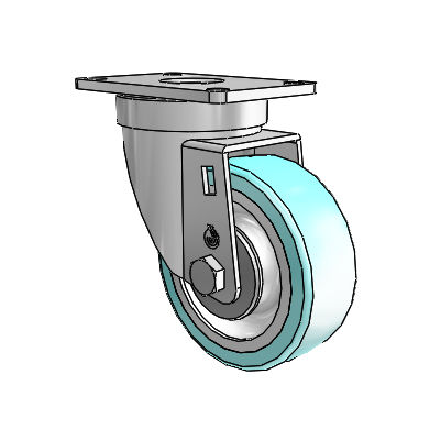 30 Series Top Plate Zinc Swivel Caster with 3.5 x 1.25 Advantage Health Wheel