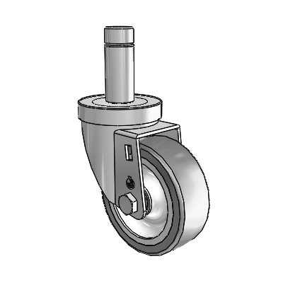 30 Series Grip Ring Zinc Swivel Caster with 3.5 x 1.25 Advantage TPR (Flat) Wheel