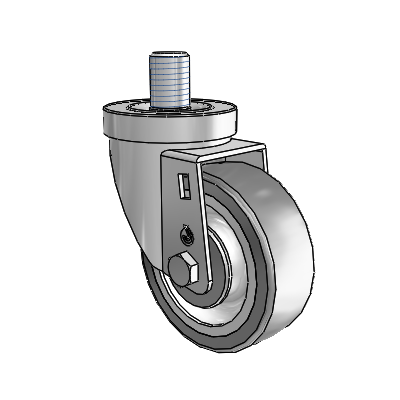 30 Series Threaded Stem Zinc Swivel Caster with 3.5 x 1.25 Advantage TPR (Flat) Wheel