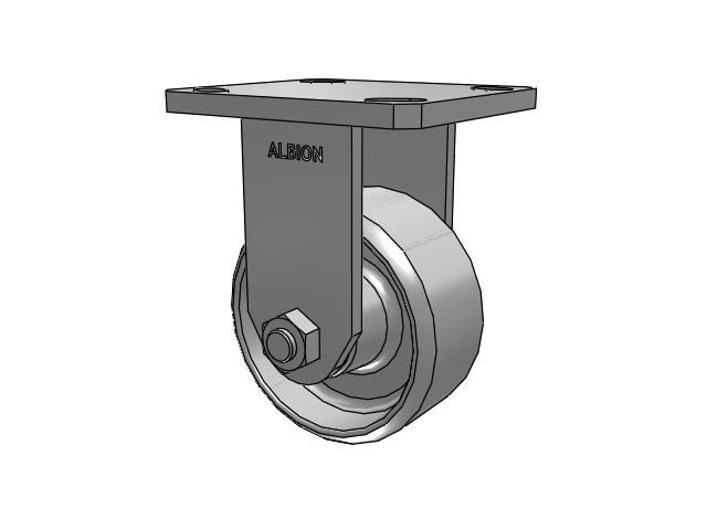 110 Series Kingpinless Top Plate Rigid Caster with 4 x 2 Grey Enamel CA - Cast Iron Wheel