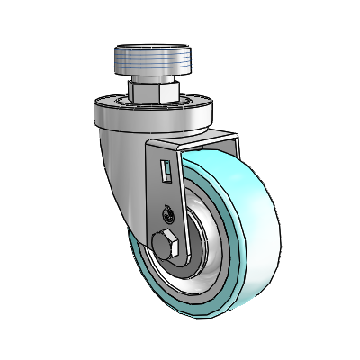 30 Series Pipe Thread Stem Zinc Swivel Caster with 3.5 x 1.25 Advantage Health Wheel