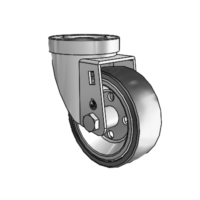 30 Series Hollow Kingpin Zinc Swivel Caster with 3.5 x 1.25 Welded Disc Polyurethane Wheel