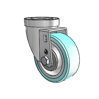 30 Series Hollow Kingpin Zinc Swivel Caster with 3.5 x 1.25 Advantage Health Wheel