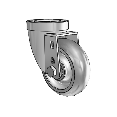 30 Series Hollow Kingpin Zinc Swivel Caster with 3.5 x 1.25 Advantage TPR (Round) Wheel