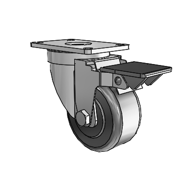 30 Series Top Plate Zinc Swivel Caster with 3 x 1.5 Phenolic Wheel and PosiLoc Brake