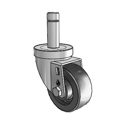 30 Series Grip Ring Zinc Swivel Caster with 3 x 1.25 Polyolefin Wheel
