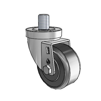30 Series Threaded Stem Zinc Swivel Caster with 3 x 1.5 Phenolic Wheel