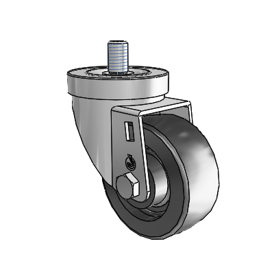 30 Series Threaded Stem Zinc Swivel Caster with 3 x 1.25 Polyolefin Wheel