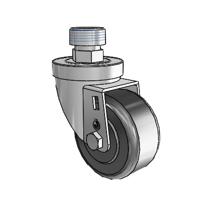 30 Series Pipe Thread Stem Zinc Swivel Caster with 3 x 1.5 Phenolic Wheel