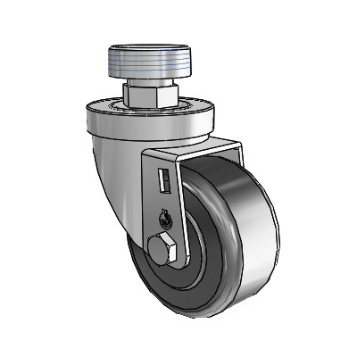 30 Series Pipe Thread Stem Zinc Swivel Caster with 3 x 1.5 Phenolic Wheel