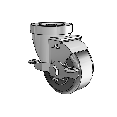 30 Series Hollow Kingpin Zinc Swivel Caster with 3 x 1.5 Phenolic Wheel and VertiLoc Brake