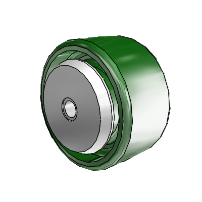 Cast Iron Enameled Cast Iron 3 x 1.5 Wheel with Delrin Bearing