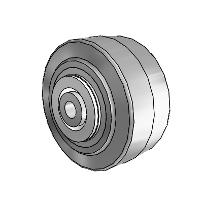 Performa Rubber Flat Gray Tread Polyolefin 3 x 1.5 Wheel with Delrin Bearing