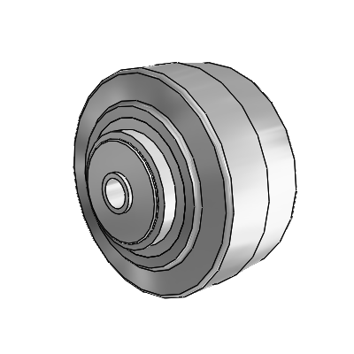 Performa Rubber Flat Gray Tread Polyolefin 3 x 1.5 Wheel with PPBB Bearing