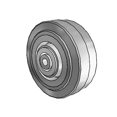 Performa Rubber Flat Gray Tread Polyolefin 4 x 1.5 Wheel with Delrin Bearing