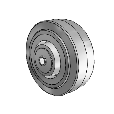 Performa Rubber Flat Gray Tread Polyolefin 4 x 1.5 Wheel with PPBB Bearing