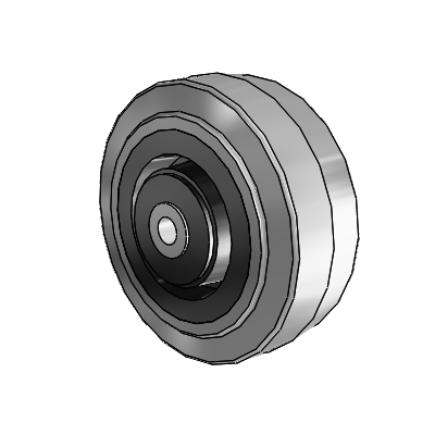 Performa Conductive Rubber Wheels Flat Grey Tread Polyolefin 4 x 1.5 with Roller Bearing