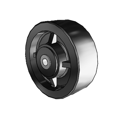 Polyolefin 4 x 1.5 Wheel with Roller Bearing