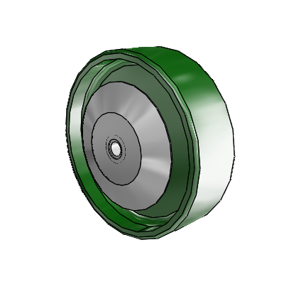Cast Iron Enameled Cast Iron 5 x 1.5 Wheel with Roller Bearing