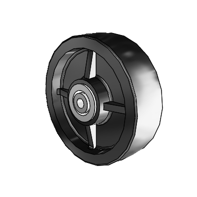 Polyolefin 5 x 1.5 Wheel with Delrin Bearing