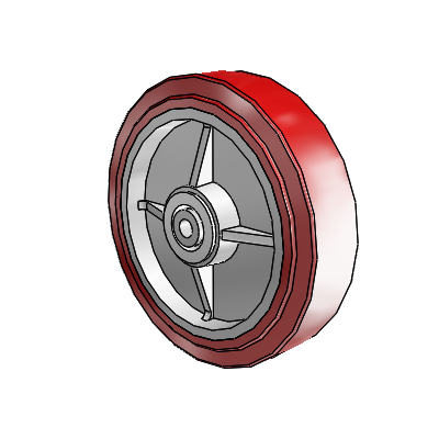 Polyurethane Hi-Tech HI-TECH Polyurethane Polyolefin 6 x 1.5 Wheel with Delrin Bearing