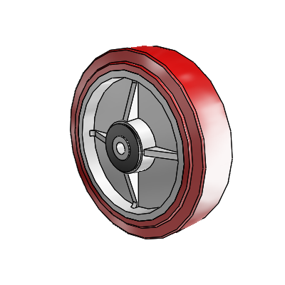 Polyurethane Hi-Tech HI-TECH Polyurethane Polyolefin 6 x 1.5 Wheel with Roller Bearing