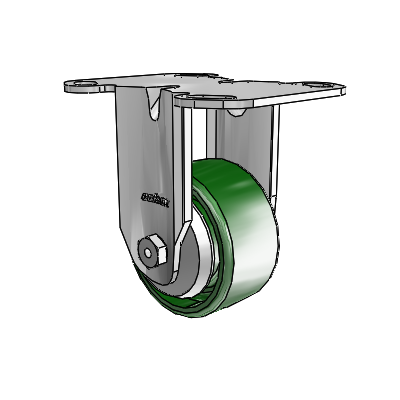 3 Series Casters Top Plate Rigid Zinc with 3 x 1.5 Green Cast Iron Wheel