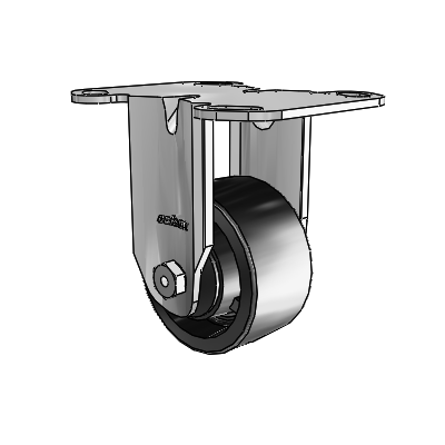 3 Series Casters Top Plate Rigid Zinc with 3 x 1.5 Black Polyolefin Wheel