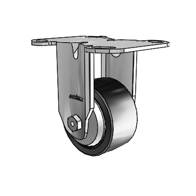 3 Series Casters Top Plate Rigid Zinc with 3 x 1.5 Black Polyolefin Wheel