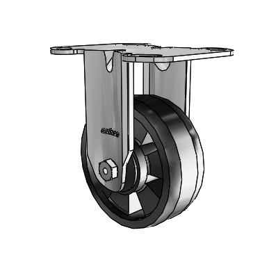 3 Series Casters Top Plate Rigid Zinc with 4 x 1.5 Black Maxim Wheel