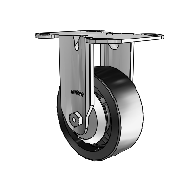 3 Series Casters Top Plate Rigid Zinc with 4 x 1.5 Black Polyolefin Wheel