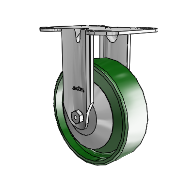 3 Series Casters Top Plate Rigid Zinc with 5 x 1.5 Green Cast Iron Wheel