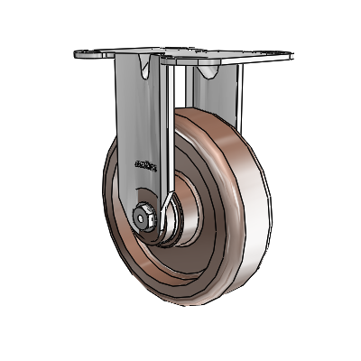 3 Series Casters Top Plate Rigid Zinc with 5 x 1.5 Brown Thermo Wheel