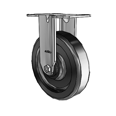 3 Series Casters Top Plate Rigid Zinc with 6 x 1.5 Black Phenolic Wheel
