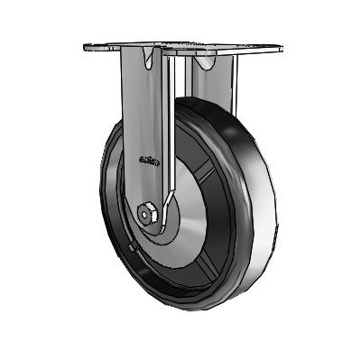 3 Series Casters Top Plate Rigid Zinc with 6 x 1.5 Black Polyolefin Wheel