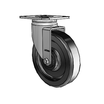 3 Series Casters Top Plate Swivel Zinc with 6 x 1.5 Black Phenolic Wheel