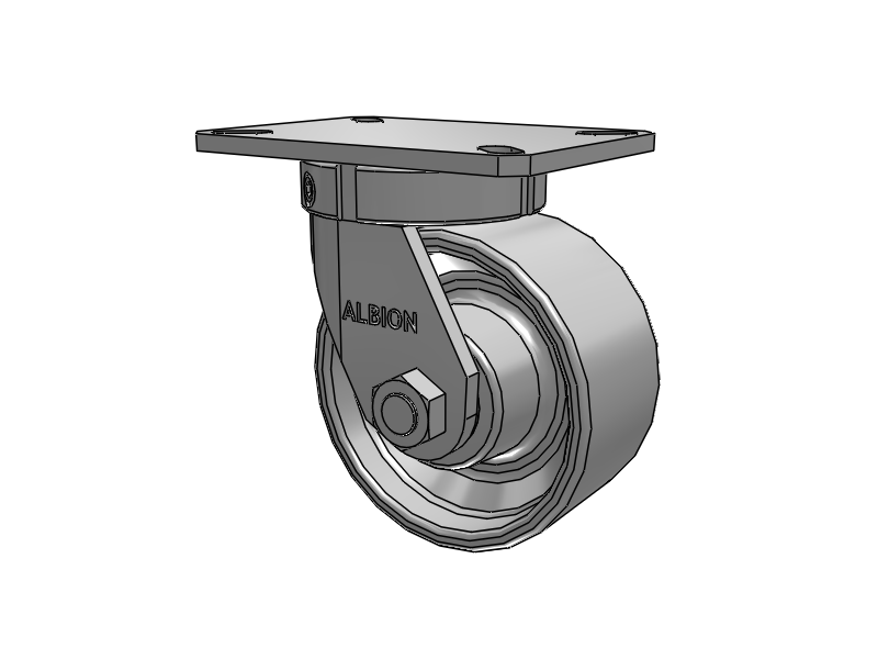 310 Series Top Plate Swivel Caster with 6 x 3 Grey Enamel CA - Cast Iron Wheel