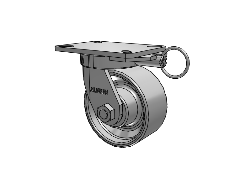 310 Series Top Plate Swivel Caster with 6 x 3 Grey Enamel CA - Cast Iron Wheel