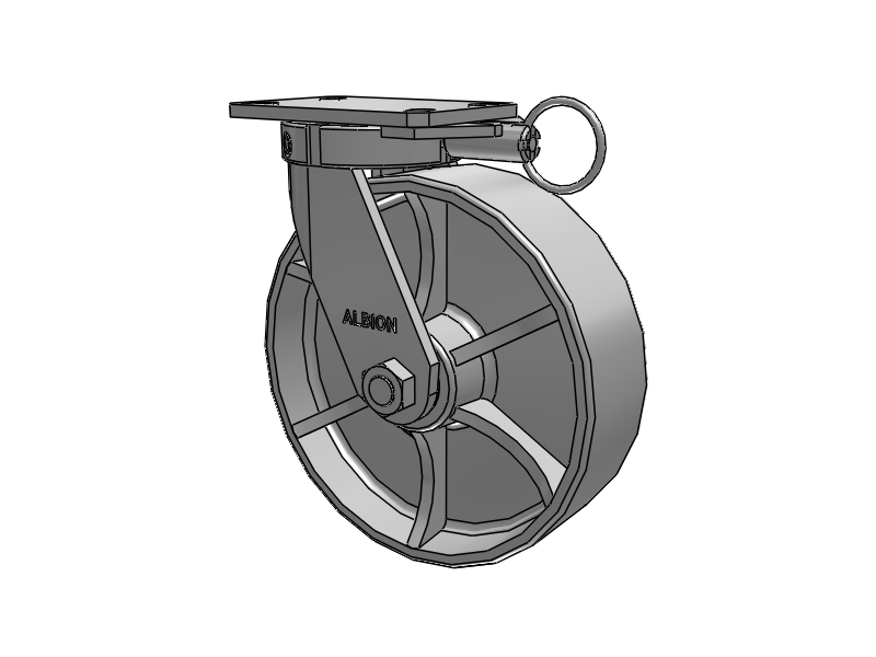 Roulette pivotante à plaque supérieure de la série 310 avec roue en fonte émaillée grise 10 x 3 CA