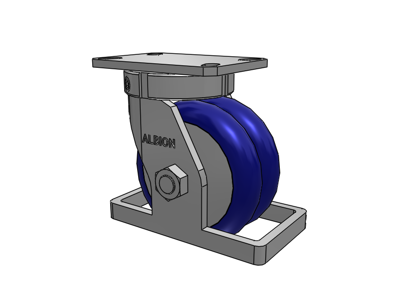 310 Series Top Plate Swivel Caster with 6 x 3 Blue Tread on Aluminum Core EY - Swivel-EAZ (Crown) Wheel