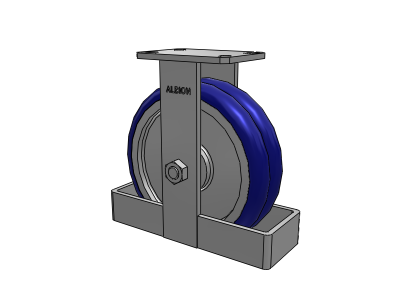 310 Series Top Plate Rigid Caster with 10 x 3 Blue Tread on Aluminum Core EY - Swivel-EAZ (Crown) Wheel