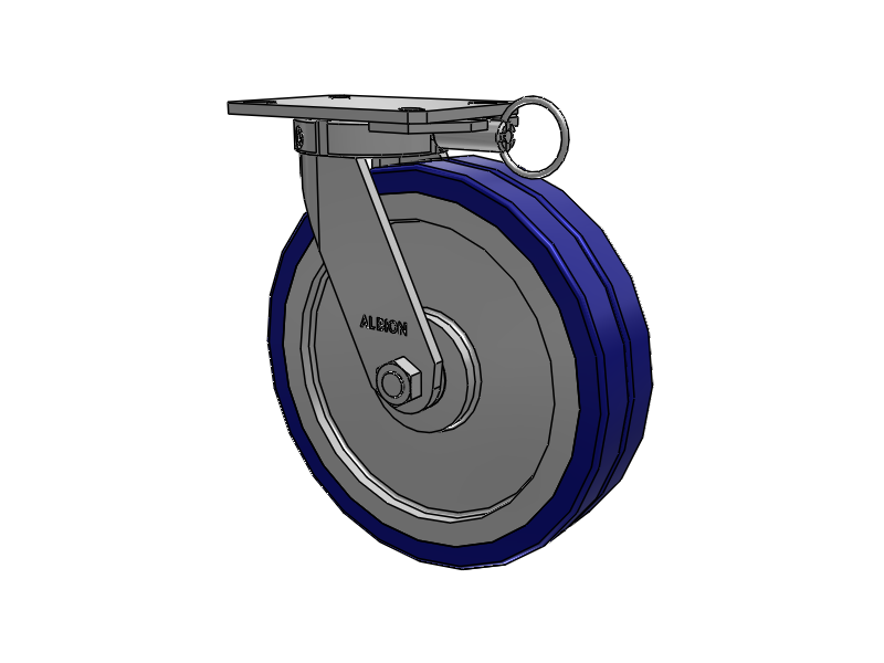 310 Series Top Plate Swivel Caster with 12 x 3 Blue Tread on Aluminum Core EZ - Swivel-EAZ (Flat) Wheel