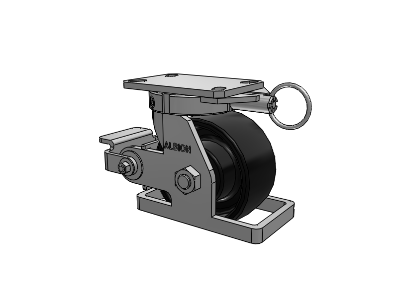 310 Series Top Plate Swivel Caster with 6 x 3 Black Paint FR - Ductile Iron Crowned Tread Wheel and Poly Cam Brake