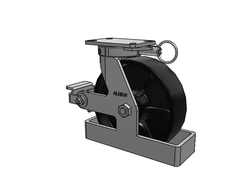 310 Series Top Plate Swivel Caster with 10 x 3 Black Paint FR - Ductile Iron Crowned Tread Wheel and Poly Cam Brake