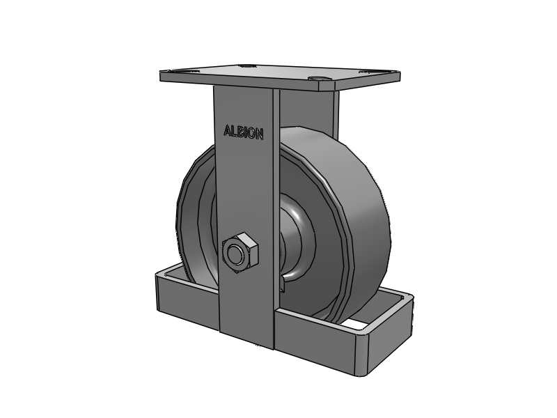 310 Series Top Plate Rigid Caster with 8 x 3 Clear Coat Enamel FS - Drop-Forged Steel Wheel