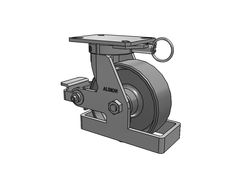 310 Series Top Plate Swivel Caster with 8 x 3 Clear Coat Enamel FS - Drop-Forged Steel Wheel and Poly Cam Brake